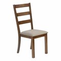 Monarch Specialties Dining Chair, Set Of 2, Side, Upholstered, Kitchen, Dining Room, Brown Fabric, Walnut Wood Legs I 1313